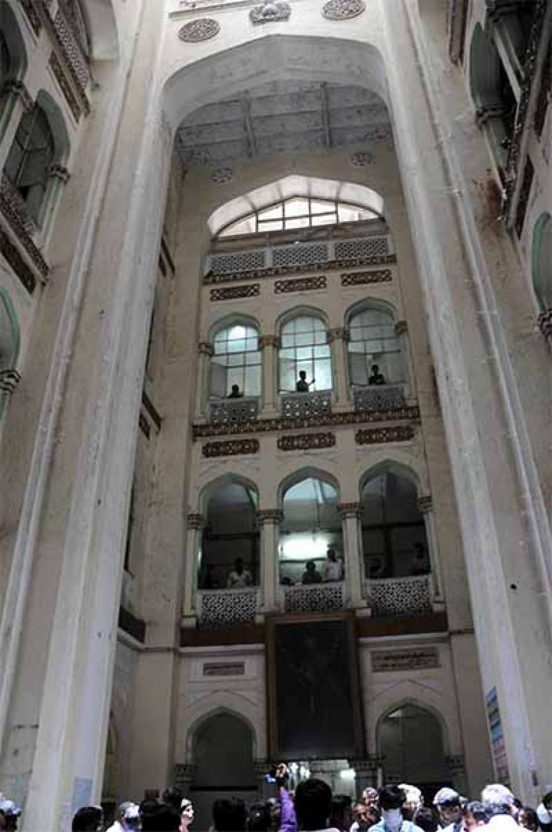 Interior shot of the hospital showing the extent of decay